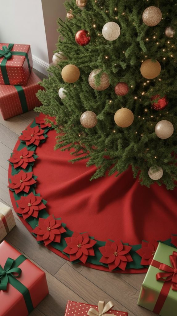 How to Make a Stunning Poinsettia Christmas Tree Skirt (No-Sew or Sew Options) a visually stunning photorealistic image sdytrffvt6som0d2q8ov1a hkdee4dfra668irnagirog