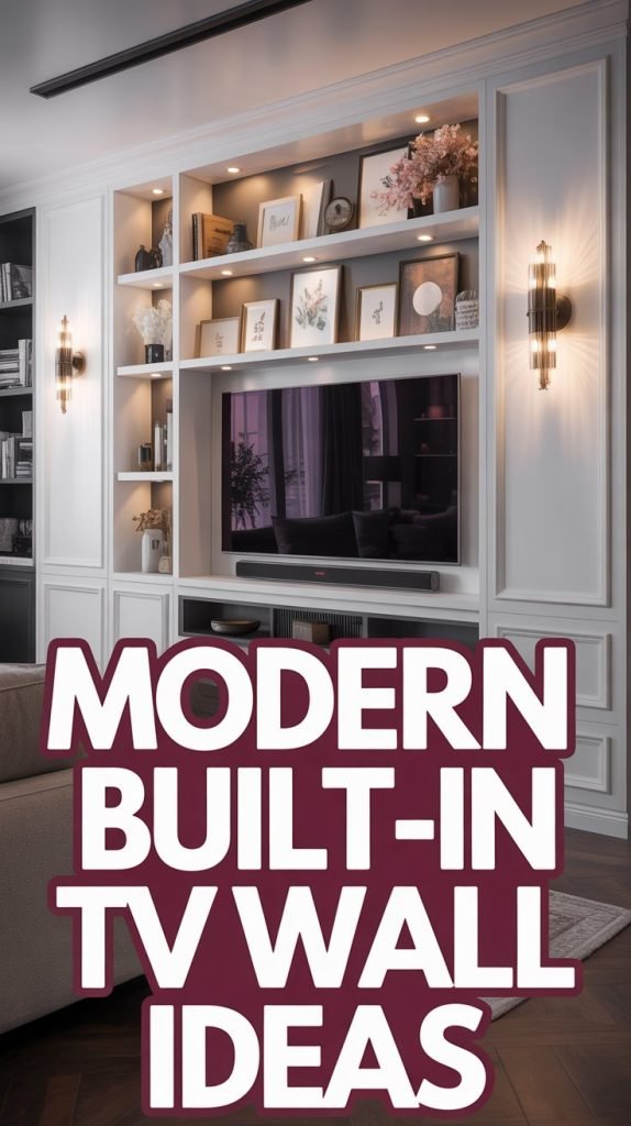 Ideas for Decorating Around a Wall-Mounted TV (That Instantly Elevate Your Living Room) tv built in